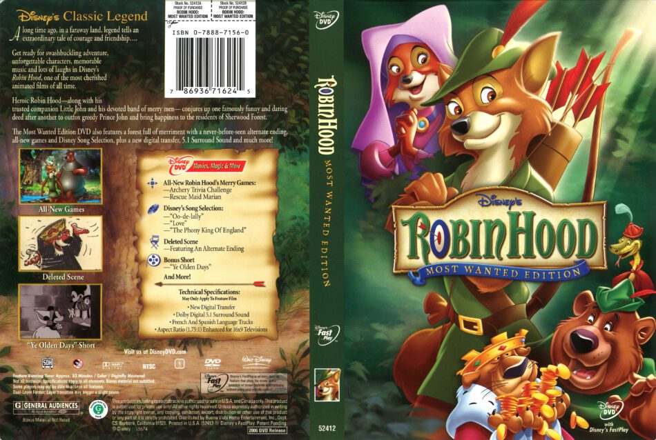 Tecknat Barn Svenska:Robin Hood (1973) DVDRIPPEN (Engelska) Oo De Lally (3D)